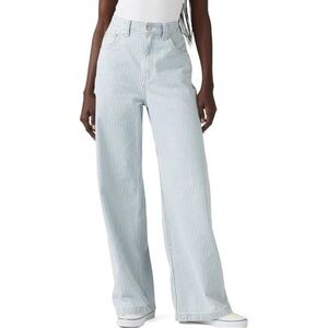 Levis’s “Cinch Baggy” Striped Wide-Leg Jeans